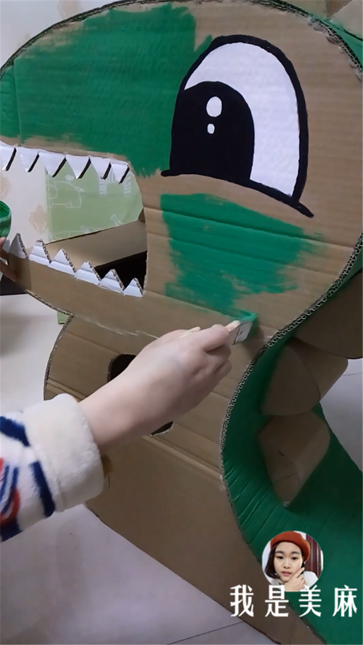 纸箱恐龙制作大全图解（抖音上非常火的纸箱恐龙详细教程）-11
